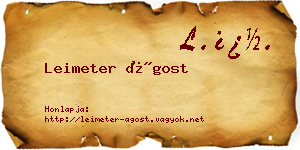 Leimeter Ágost névjegykártya